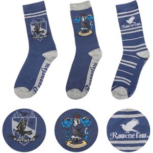 Cinereplicas - Harry Potter Sokken - 3-Delige Set - Griffoendor, Slytherin, Ravenclaw, Hufflepuff - Polyester