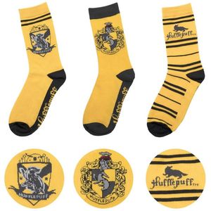 Cinereplicas - Harry Potter - Sokken - Geel en Zwart - 3 Stuks - Polyester en Spandex