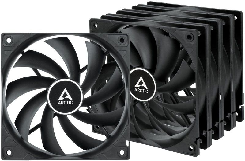 Arctic F12 - Zwart (Value pack - 5pcs) - Case ventilator - 120mm - Black - 22 dBA