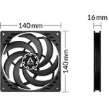 ARCTIC P14 Slim PWM PST Computer behuizing Ventilator 14 cm Zwart 1 stuk(s)
