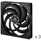 ARCTIC P12 Slim PWM PST - Ventilator - 120 mm - 3 stuks - zwart