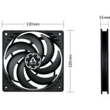 ARCTIC P12 Slim PWM PST - Ventilator - 120 mm - 3 stuks - zwart