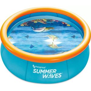 Summer Waves Zwembad - ⌀ 244 cm x 76 cm - Incl. duikbrillen - Snel op te zetten