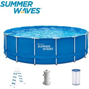 Summer Waves Zwembad - ⌀ 457 cm x 122 cm - Inclusief filterpomp