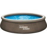 Summer Waves - Quick Up Pool Rattanoptik rund Braun 396x84 cm