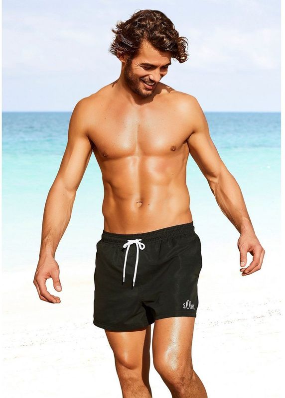 Look - Unikleur - Zwembroek - Zwart - Elastisch Band - Steekzakken