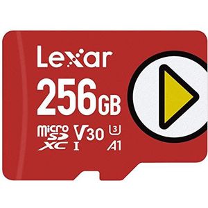 Lexar PLAY 256GB Micro SD Kaart, microSDXC UHS-I Geheugenkaart, Tot 150 MB/s Lezen, Compatibel met Nintendo Switch, Draagbare Gaming-apparaten, Smartphone en Tablet (LMSPLAY256G-BNNAG)