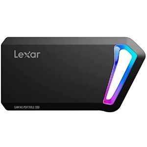 Lexar SL660 Blaze Gaming Draagbare SSD 1 TB, externe SSD USB 3.2 Gen 2x2, SSD met RGB LEDs, tot 2000 MB/s lezen, 1900 MB/s schrijven, USB Type-C Port (LSL660X001T-RNNNG) zwart