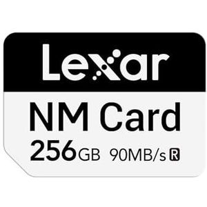 Lexar NM-kaart 256 GB, tot 90 MB/s lezen, tot 85 MB/s schrijven, nano-geheugenkaart 256 GB voor smartphone Nano Card Slot Smartphone, apparaten (LNMCARD256G-BNNAA)