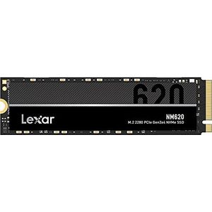 Lexar NM620 SSD 2TB, M.2 2280 PCIe Gen3x4 NVMe 1.4 SSD 2TB intern, tot 3500 MB/s lezen, 3000 MB/s schrijven, SSD harde schijf voor pc-liefhebbers en gamers (LNM620X002T-RNNNG)