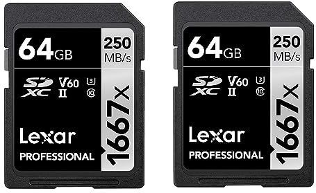 Lexar - Professional 1667 x - Geheugenkaart - 64 GB - SDXC UHS-II - Set van 2 Kaarten