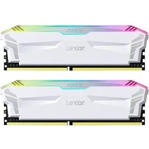 Lexar ARES RGB DDR4 RAM 32 GB Kit (2 x 16 GB) 4000 MHz, DRAM 288-Pin U-DIMM PC RAM-geheugen, high-performance gaming-geheugen, ondersteunt XMP 2.0, CL18-22-22-42, 1,4 V, wit (LD4EU016G-R4000GDWA)