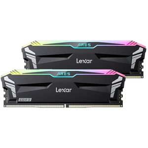 Lexar ARES RGB DDR5 RAM 32GB kit (2x16GB) 7200MHz, 288-pins UDIMM desktopgeheugen, pc computergeheugen voor XMP 3.0/AMD EXPO, DRAM ondersteund door SK hynix, CL34-42-42-84, 1.4V (LD5U16G72C34LA-RGD)