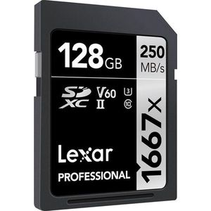 Lexar - Professioneel 1667x - Geheugenkaart - Zwart - 128 GB - SDXC - U3 - UHS-II