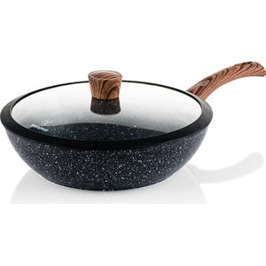 Westinghouse Wokpan - Zwart Marmer - Ø 30 cm - Geschikt voor Alle Warmtebronnen