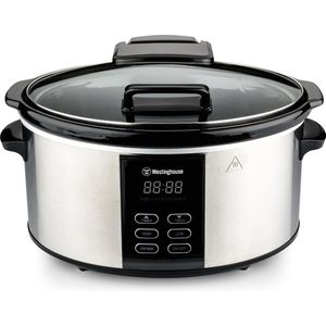 Westinghouse Slowcooker - herausnehmbarer Keramiktopf - Edelstahl - 6 Liter - WKSC65