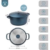 Westinghouse Performance Series - Braadpan Inductie - 24cm - Blauw - Met Deksel