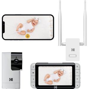 KODAK Cherish C525P Smart Video Baby Monitor + R100 Baby Monitor Range Extender - BIS zu 1500 ft. Erweiterte Reichweite, Schwenk- und neigbare Kamera, WiFi-Babyphone