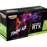 INNO3D GeForce RTX 3050 Twin X2 V2 - Videokaart - 8GB GDDR6X - PCIe 4.0 - 1x HDMI 2.1 - 1x DisplayPort 1.4 - 1x DVI-D