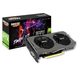 INNO3D GeForce RTX 3050 Twin X2 V2 - Videokaart - 8GB GDDR6X - PCIe 4.0 - 1x HDMI 2.1 - 1x DisplayPort 1.4 - 1x DVI-D