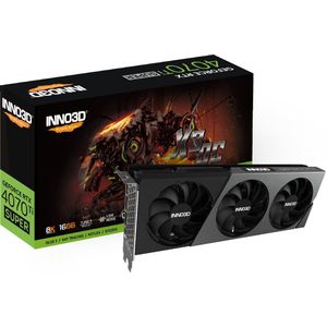 Inno3D GeForce RTX 4070 Ti SUPER X3 OC - Videokaart - 16GB GDDR6X - PCIe 4.0 - 1x HDMI - 3x DisplayPort