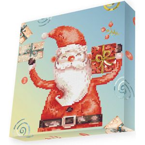 Knutselpakket met Ronde Steentjes, Dotz voor Volwassenen, Hobbypakket voor Kinderen Vanaf 8 Jaar - DBX.048 DOTZ - BOX Diamond Dotting kit - 28x28cm - Santa Cheer