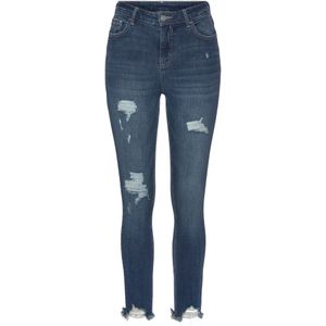 Buffalo - Destroyed Jeans - Dark Blue Washed - Stretchmateriaal - Smalle Pasvorm