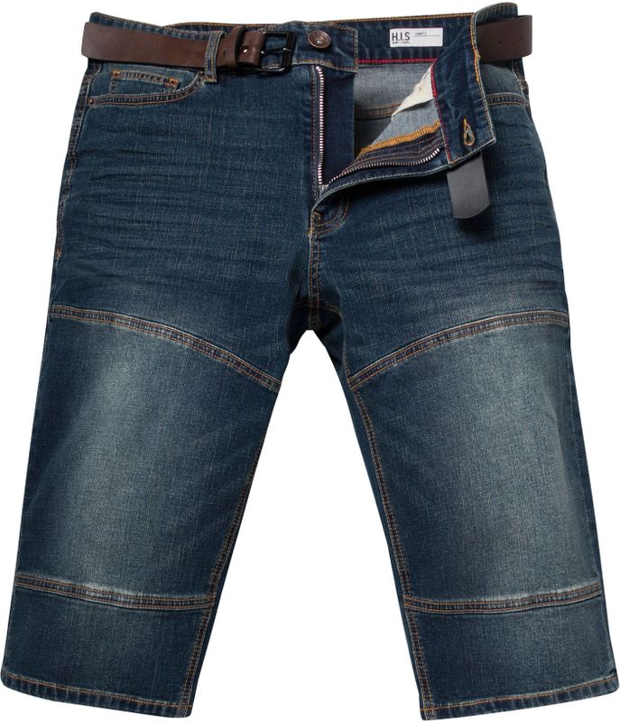 H.I.S Jeansbermudas »HANTZ«, (Set, 2 tlg., mit abnehmbarem Gürtel), gerader Beinschnitt, Used-Look mit Abriebeffekten