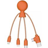 Xoopar - Mr Bio Recycle Plastic Kabel - Oranje - Oplaadkabel - MultiConnector - USB-C
