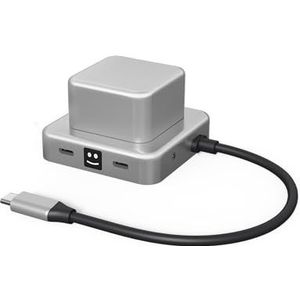 Xoopar - 7-in-1 multi-poort oplaadhub zonder verstopping snel opladen 100W met 7 USB A-poorten - USB C - HDMI - audio compatibel met smartphone en computer - CUBBI grijs