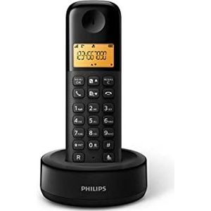 Philips D16 draadloze telefoon voor binnen, eenvoudig, zwart