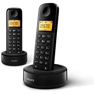 Philips Draadloze telefoon D1602B, Telefoon, Zwart