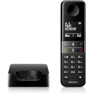Philips D4701B Draadloze telefoon met 16 uur gesprekstijd, 4,6 cm display en hands-free bellen