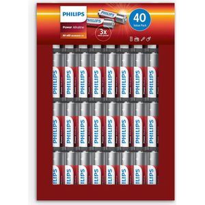 Philips Power Alkaline - AA Batterijen - 40 stuks