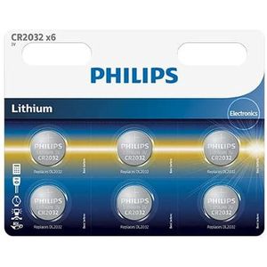 Philips CR2032 / DL2032 / 2032 Lithium knoopcel batterij 6 stuks