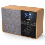 Philips DAB+/FM Radio Grijs/Hout - Draagbare Keuken Radio met Bluetooth