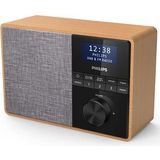 Philips DAB+/FM Radio Grijs/Hout - Draagbare Keuken Radio met Bluetooth