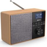 Philips DAB+/FM Radio Grijs/Hout - Draagbare Keuken Radio met Bluetooth