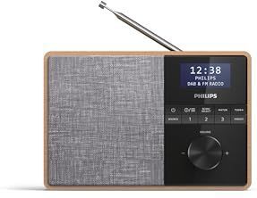 Philips R5505/10 Draagbare Radio Met Bluetooth (Houten Behuizing, Dab+/Fm-Radio, 3"" Luidsprekerdriver, Keukentimer, Keukenradio, Netspanning Of Batterijvoeding) - 2020/2021 Model