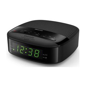 PHILIPS TAR3205 - Klokradio Digitaal - FM Radio (Dubbel Alarm - Sleeptimer - Compact Design - Digitale FM Radio - Batterij als Back-up - Zwart