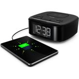 Philips R7705/10 Radiowecker DAB+/UKW Digitalradio (Bluetooth, Doppelter Alarm, Sleep Timer, Automatische Zeitsynchronisierung, Batteriesicherung, Ladegerät für Mobiltelefone)