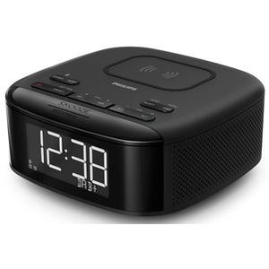 PHILIPS TAR7705 - Klokradio, DAB+/FM Radio (Bluetooth, Dubbel alarm, Sleeptimer, Automatische Tijdsynchronisatie, Batterij als Back-up, Draadloze Telefoonoplader)