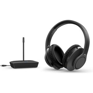 Philips H6005BK/10 Draadloze Hoofdtelefoon voor TV Over-Ear (100 m Bereik, 18 Uur Afspeeltijd, 30-mm-Drivers, Passieve Geluidsisolatie, Verstelbare Hoofdband) Zwart - 2020/2021 Model