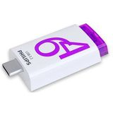 Philips - USB 3.2 64GB Click Series - USB-stick - Wit - Paars