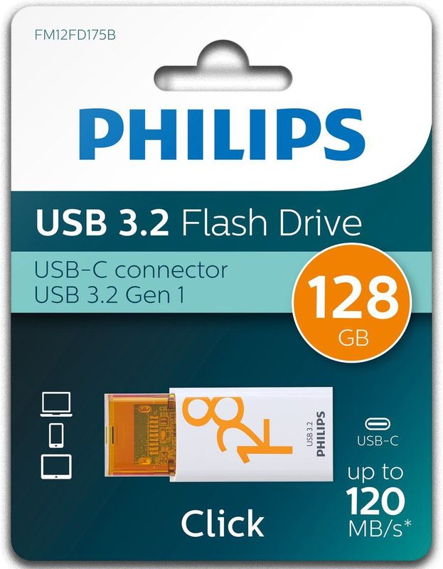 Philips - Click Edition - USB Stick - 128 GB - USB 3.2 Gen 1 - Zwart