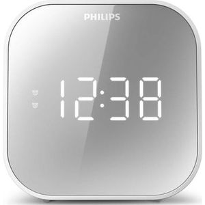 PHILIPS TAR4406 - Klokradio - Spiegelende Afwerking - Digitale FM-tuner - USB-telefoonoplader