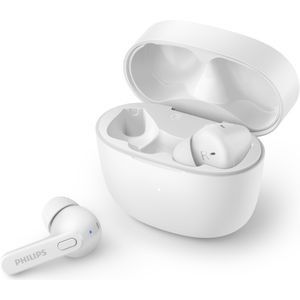 Philips Bluetooth Oordopjes TAT2206WT/00 - Water- en Zweetbestendig - 18 Uur Speeltijd - Zachte Siliconen Cover - Ingebouwde Microfoon - Comfortabele Pasvorm - Klassiek Wit