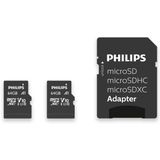 Philips Micro SDXC Kaart - 64GB - Class 10 UHS-I U1 - 2-Pack
