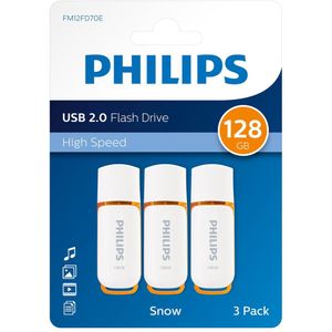 Philips FM12FD70E Snow Edition - 128GB - USB 2.0 A - USB Stick - Sunrise Orange - 3-Pack