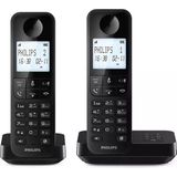Philips Draadloze Telefoon D2752B/12 - DECT - 2 Handsets - Huistelefoon - Vaste Lijn - Nummerherkenning - Zwart